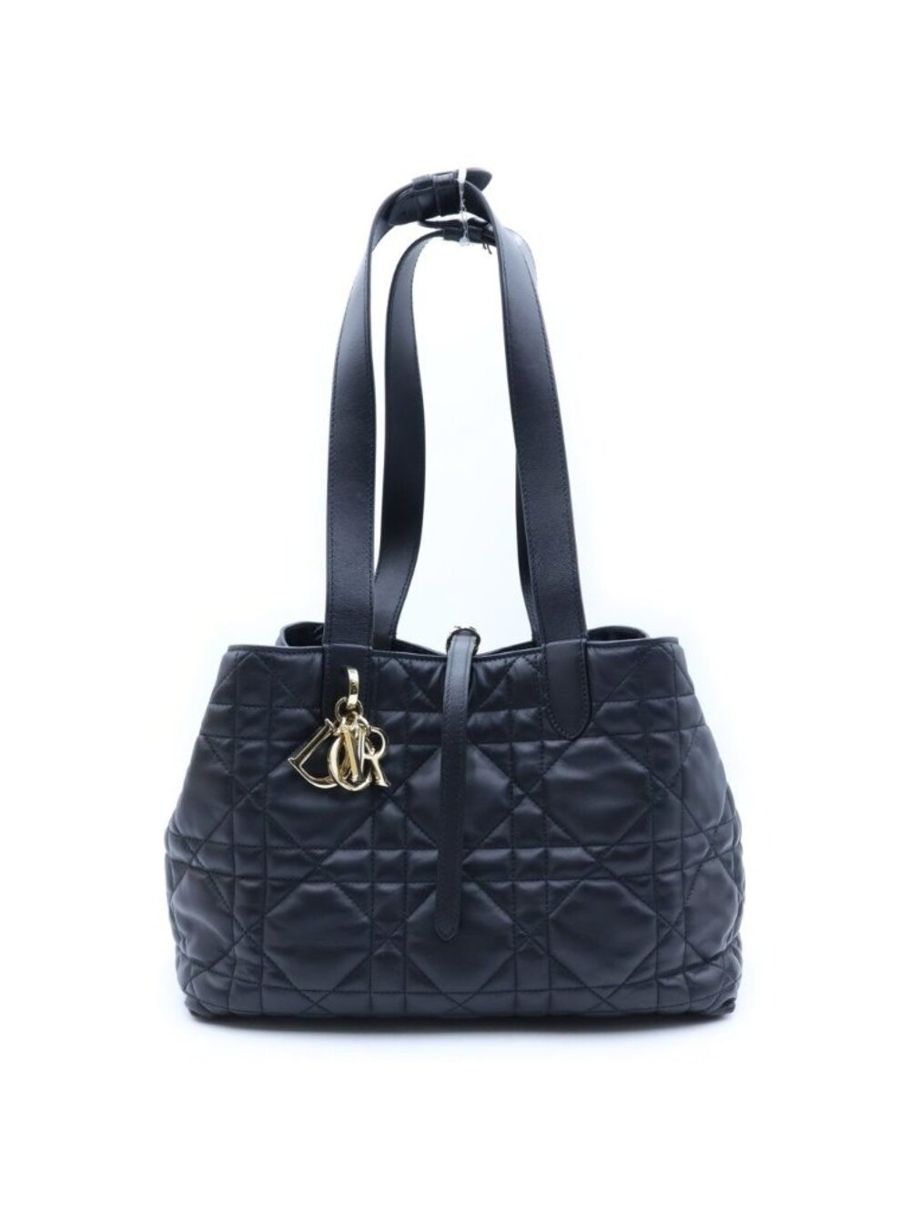 Dior Toujours Cannage Tote Bag Black Leather Gold